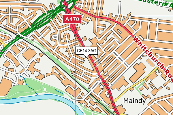 CF14 3AG map - OS VectorMap District (Ordnance Survey)