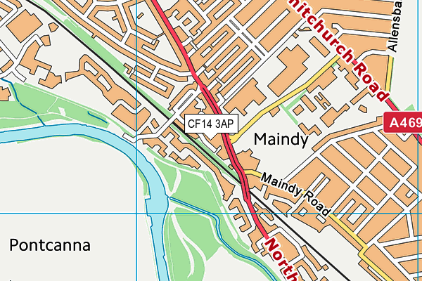 CF14 3AP map - OS VectorMap District (Ordnance Survey)