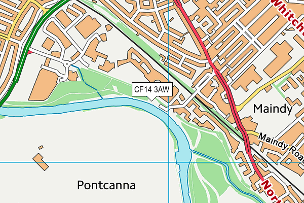 CF14 3AW map - OS VectorMap District (Ordnance Survey)
