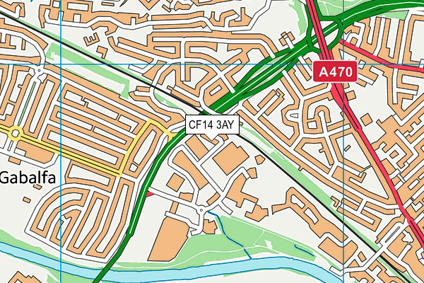 CF14 3AY map - OS VectorMap District (Ordnance Survey)