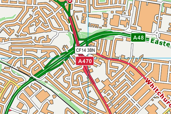 CF14 3BN map - OS VectorMap District (Ordnance Survey)