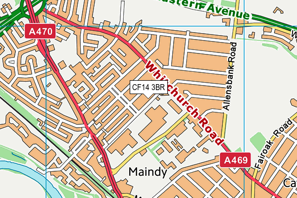 Ysgol Mynydd Bychan map (CF14 3BR) - OS VectorMap District (Ordnance Survey)
