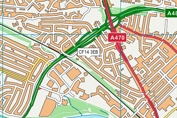 CF14 3EB map - OS VectorMap District (Ordnance Survey)