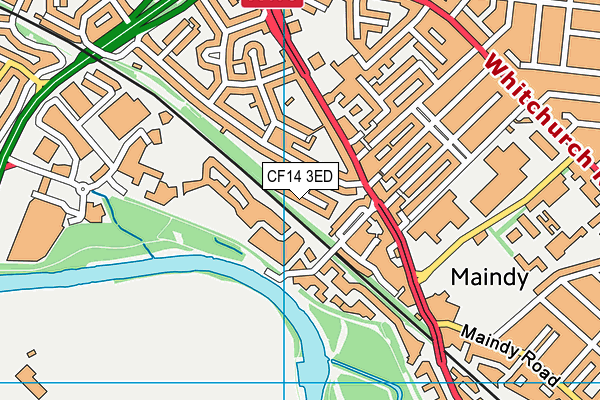 CF14 3ED map - OS VectorMap District (Ordnance Survey)