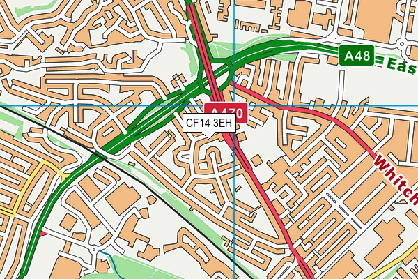 CF14 3EH map - OS VectorMap District (Ordnance Survey)