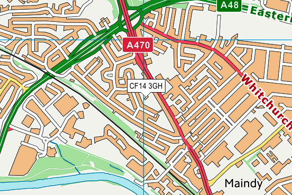 CF14 3GH map - OS VectorMap District (Ordnance Survey)