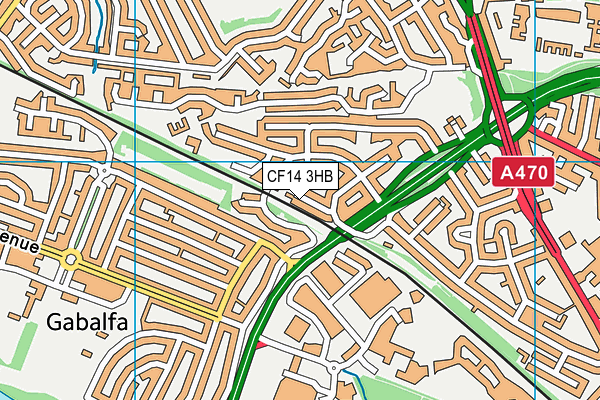 CF14 3HB map - OS VectorMap District (Ordnance Survey)