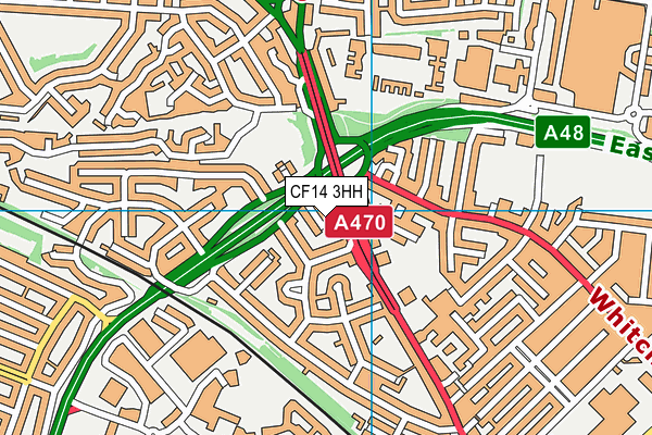 CF14 3HH map - OS VectorMap District (Ordnance Survey)