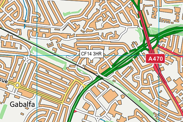 CF14 3HR map - OS VectorMap District (Ordnance Survey)