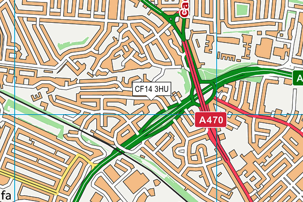 CF14 3HU map - OS VectorMap District (Ordnance Survey)
