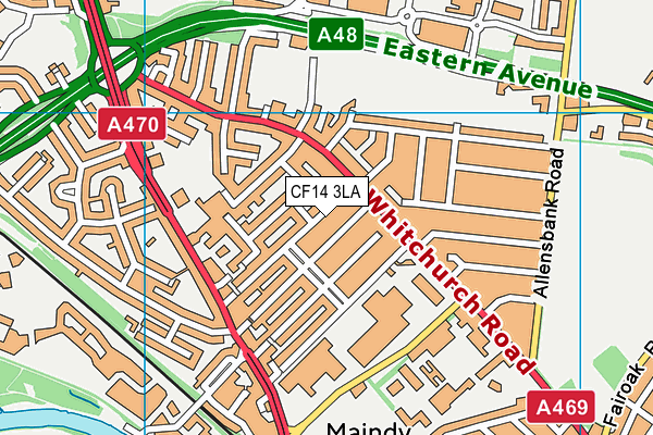 CF14 3LA map - OS VectorMap District (Ordnance Survey)