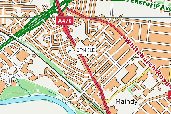 CF14 3LE map - OS VectorMap District (Ordnance Survey)