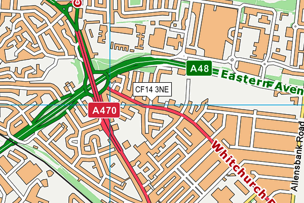 CF14 3NE map - OS VectorMap District (Ordnance Survey)