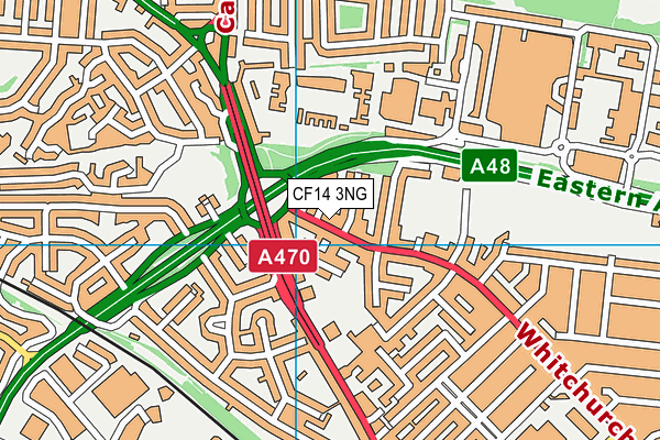 CF14 3NG map - OS VectorMap District (Ordnance Survey)