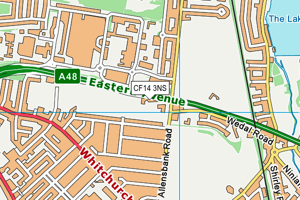 CF14 3NS map - OS VectorMap District (Ordnance Survey)