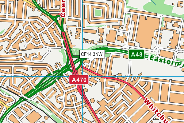 CF14 3NW map - OS VectorMap District (Ordnance Survey)
