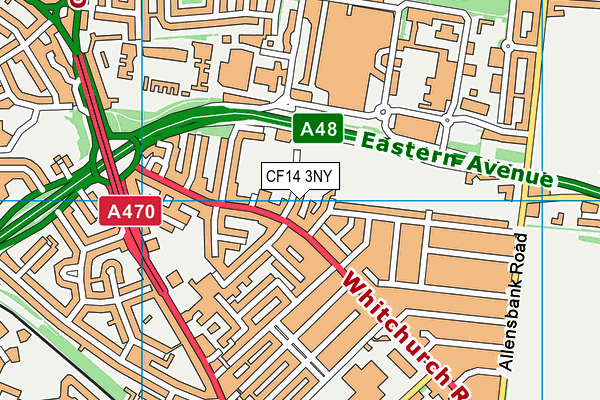 CF14 3NY map - OS VectorMap District (Ordnance Survey)