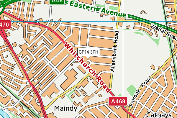 CF14 3PH map - OS VectorMap District (Ordnance Survey)