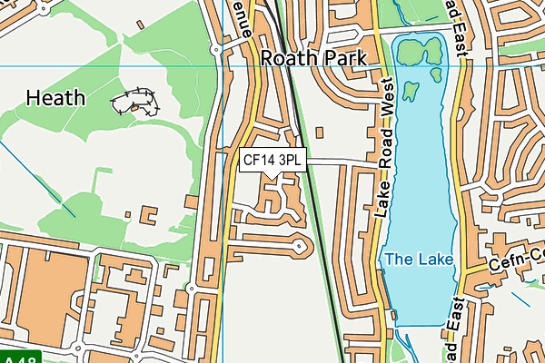 CF14 3PL map - OS VectorMap District (Ordnance Survey)