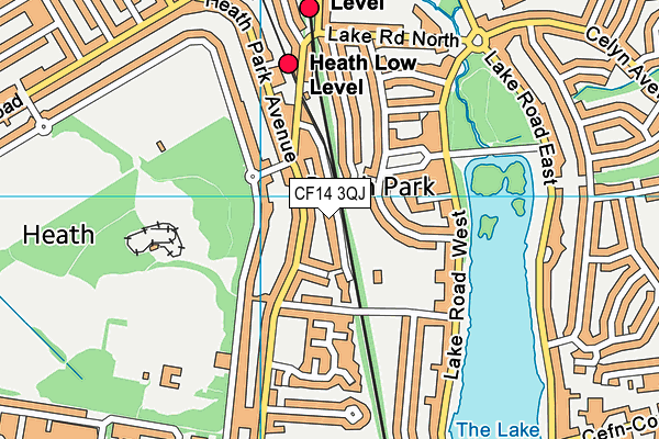 CF14 3QJ map - OS VectorMap District (Ordnance Survey)