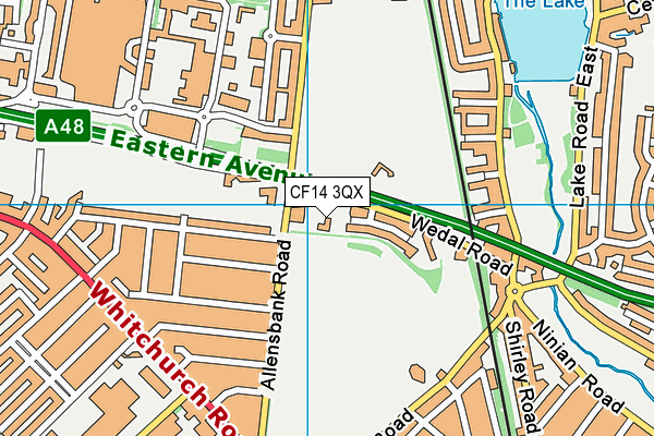 CF14 3QX map - OS VectorMap District (Ordnance Survey)