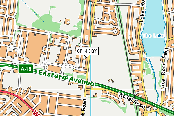 CF14 3QY map - OS VectorMap District (Ordnance Survey)