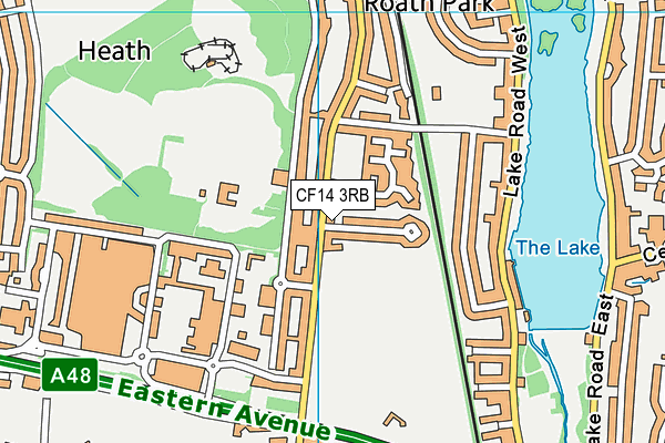 CF14 3RB map - OS VectorMap District (Ordnance Survey)