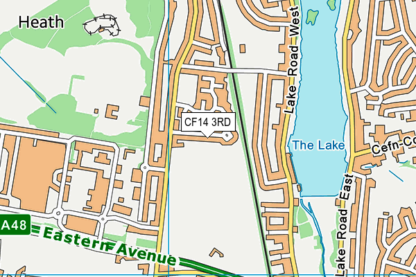 CF14 3RD map - OS VectorMap District (Ordnance Survey)