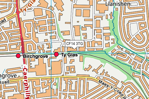 CF14 3TG map - OS VectorMap District (Ordnance Survey)