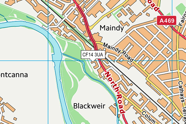 CF14 3UA map - OS VectorMap District (Ordnance Survey)