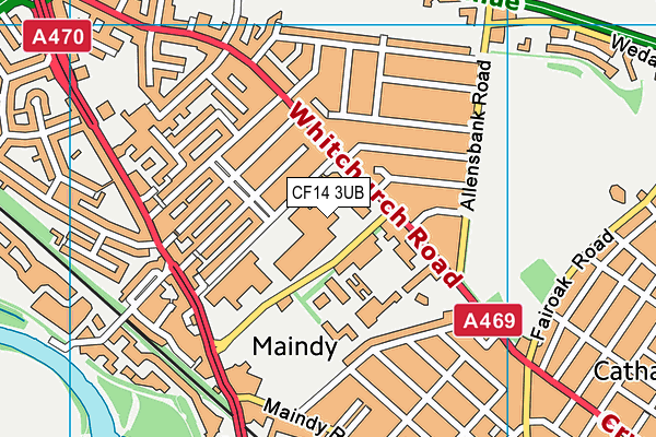 CF14 3UB map - OS VectorMap District (Ordnance Survey)