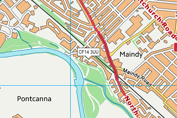 CF14 3UU map - OS VectorMap District (Ordnance Survey)