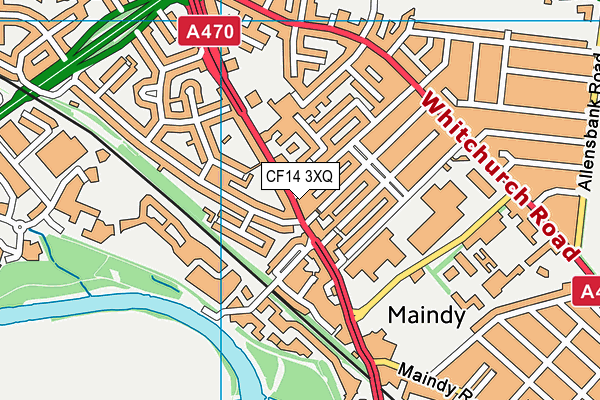 CF14 3XQ map - OS VectorMap District (Ordnance Survey)