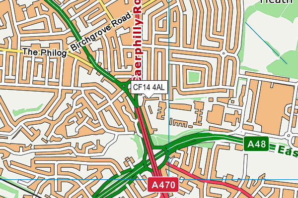 CF14 4AL map - OS VectorMap District (Ordnance Survey)