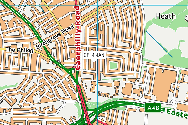 CF14 4AN map - OS VectorMap District (Ordnance Survey)