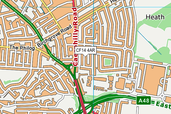 CF14 4AR map - OS VectorMap District (Ordnance Survey)