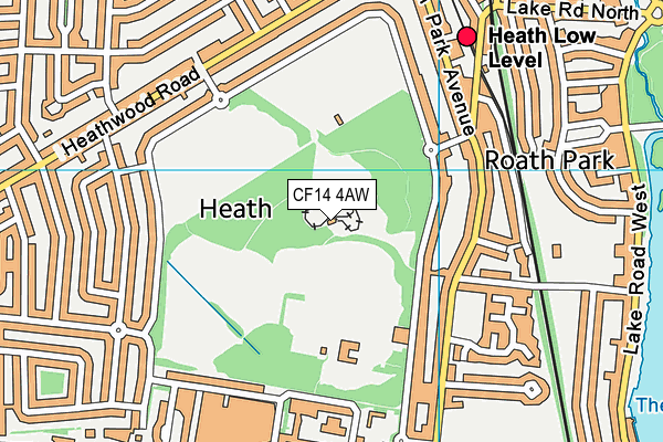 CF14 4AW map - OS VectorMap District (Ordnance Survey)