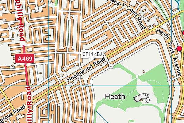 CF14 4BJ map - OS VectorMap District (Ordnance Survey)