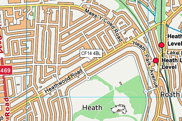 CF14 4BL map - OS VectorMap District (Ordnance Survey)