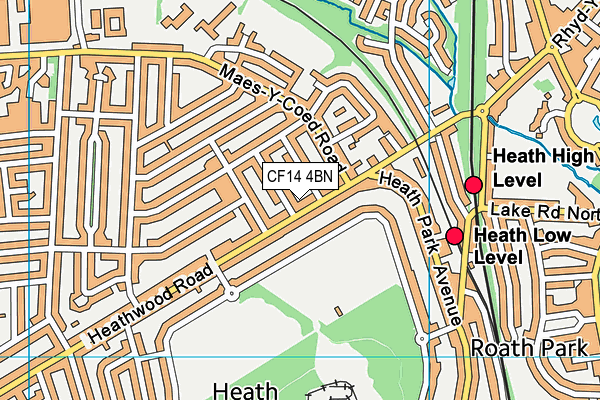 CF14 4BN map - OS VectorMap District (Ordnance Survey)