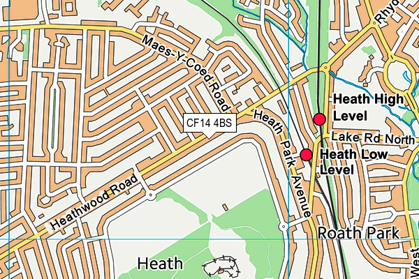 CF14 4BS map - OS VectorMap District (Ordnance Survey)