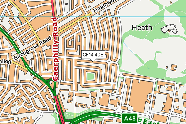 CF14 4DE map - OS VectorMap District (Ordnance Survey)