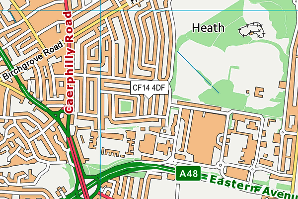 CF14 4DF map - OS VectorMap District (Ordnance Survey)