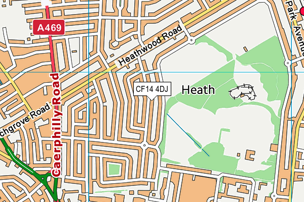 CF14 4DJ map - OS VectorMap District (Ordnance Survey)