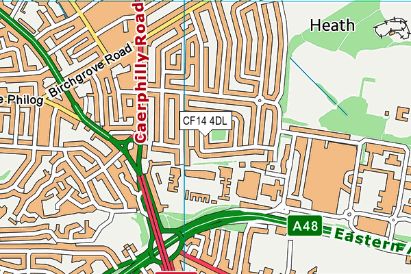 CF14 4DL map - OS VectorMap District (Ordnance Survey)