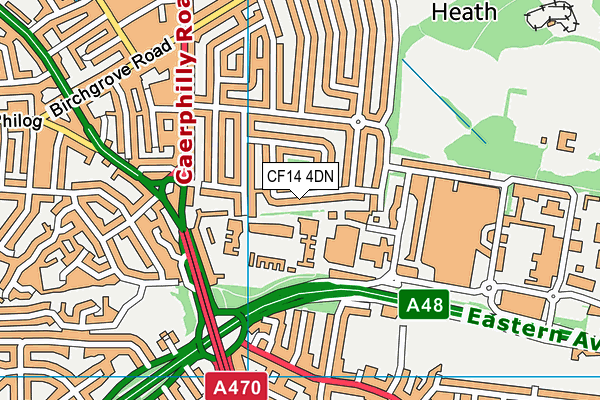 CF14 4DN map - OS VectorMap District (Ordnance Survey)