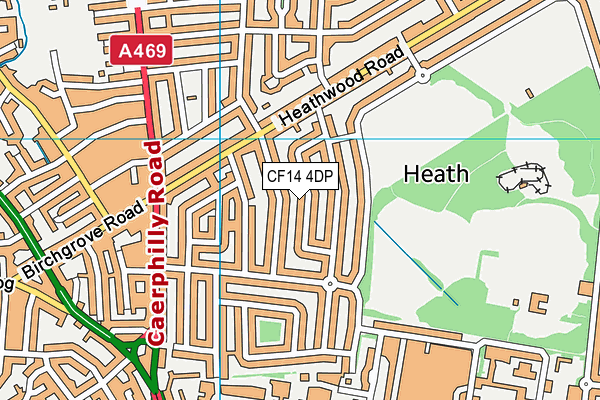 CF14 4DP map - OS VectorMap District (Ordnance Survey)