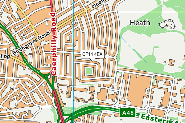 CF14 4EA map - OS VectorMap District (Ordnance Survey)