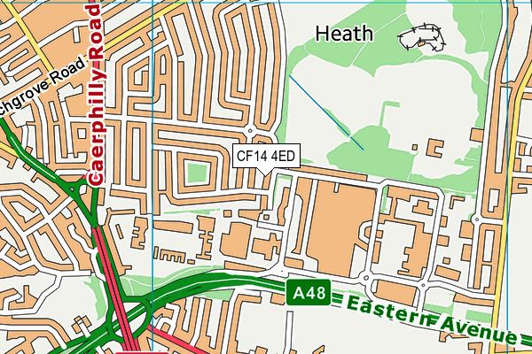 CF14 4ED map - OS VectorMap District (Ordnance Survey)