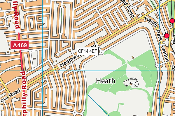 CF14 4EF map - OS VectorMap District (Ordnance Survey)